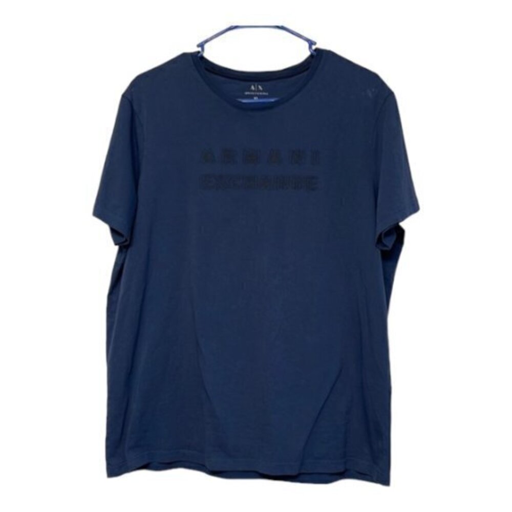 Men's Navy Blue Armani Exchange Graphic Shirt Faded Print Size XL EUC #2289
